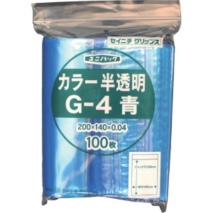 セイニチ 「ユニパック」 G-4 青 200×140×0.04 100枚入 G-4-CB