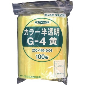 セイニチ 「ユニパック」 G-4 黄 200×140×0.04 100枚入 G-4-CY