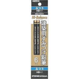 タジマ 建築用すみつけ鉛筆 ふつう(HB)6本入 KNE6-HB