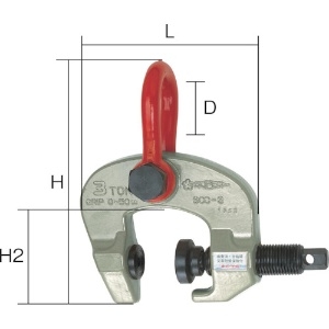 スーパー スクリューカムクランプ(万能型)容量:0.3ton クランプ範囲:50〜100mm スクリューカムクランプ(万能型)容量:0.3ton クランプ範囲:50〜100mm SCC0.3W 画像2