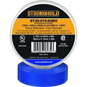 ストロングホールド StrongHoldビニールテープ 耐熱・耐寒・難燃 プロ仕様グレード 青 幅19.1mm 長さ20m ST35-075-66BU ST35-075-66BU