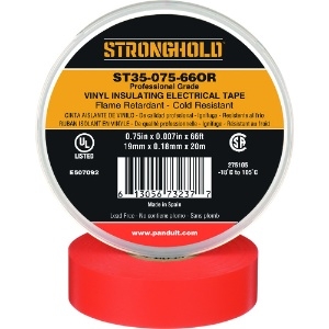 ストロングホールド StrongHoldビニールテープ 耐熱・耐寒・難燃 プロ仕様グレード オレンジ 幅19.1mm 長さ20m ST35-075-66OR ST35-075-66OR