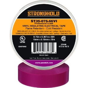 ストロングホールド StrongHoldビニールテープ 耐熱・耐寒・難燃 プロ仕様グレード 紫 幅19.1mm 長さ20m ST35-075-66VI StrongHoldビニールテープ 耐熱・耐寒・難燃 プロ仕様グレード 紫 幅19.1mm 長さ20m ST35-075-66VI ST35-075-66VI