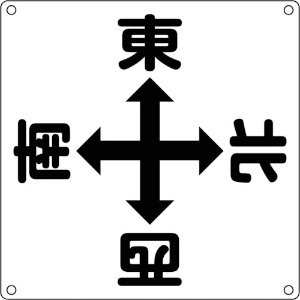 日本緑十字社 クレーン関係標識 東西南北 クレーンA 600×600mm スチール 083010