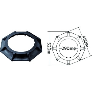 日本緑十字社 ジャンボコーン(赤)・反射シート付 JRC-R 1420×480mm ウエイト付 ジャンボコーン(赤)・反射シート付 JRC-R 1420×480mm ウエイト付 116130 画像3