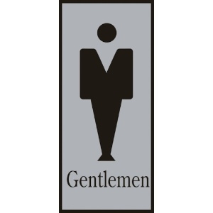 日本緑十字社 トイレプレート(男性用) Gentlemen トイレ-340-1 200×80mm アクリル 206051