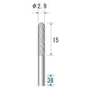 ナカニシ 超硬アロイカッター 円筒先丸(オール超硬) 刃径3mm 刃長14mm 24622