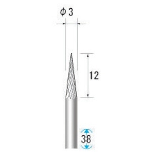 ナカニシ 超硬アロイカッター テーパー(オール超硬) 刃径3mm 刃長11mm 24661