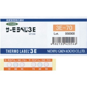 日油技研 サーモラベル3点表示屋外対応型 不可逆性 180度(1箱20枚入) 3E-180