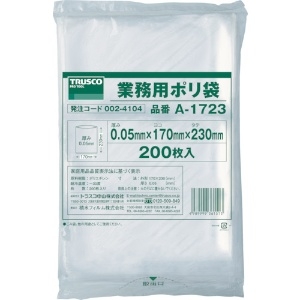 TRUSCO 小型ポリ袋 縦230X横170Xt0.05 200枚入 透明 A-1723