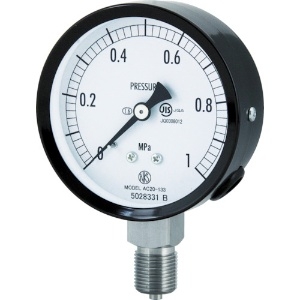 長野 普通形圧力計(A枠立形・φ75・G3/8B・0.0〜0.10Mpa) AC20-133-0.1MP