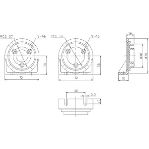 日機 取付金具 フランジ式 2個1セット 取付金具 フランジ式 2個1セット A-W560 画像2