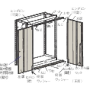 TRUSCO M2型棚用両開き扉 W900XH1800 ネオグレー DM2-63DX