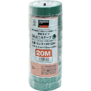 TRUSCO 脱鉛タイプビニールテープ 19mmX20m 10巻入り 緑 GJ-2120