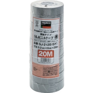 TRUSCO 脱鉛タイプビニールテープ 19mmX20m 10巻入り グレー GJ-2120