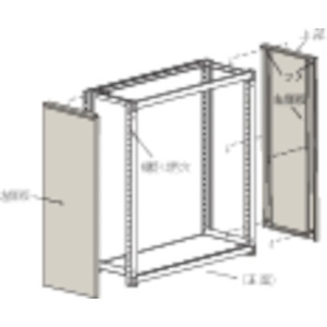 TRUSCO M2型棚用はめ込み式側板 450XH1800 ネオグレー GM2-64