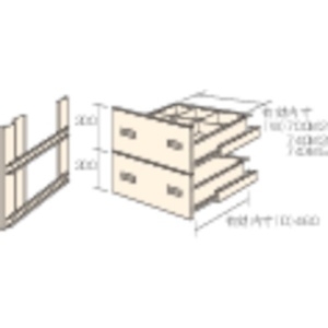 TRUSCO M2型棚用引出し 深型2段セット HM2-6002