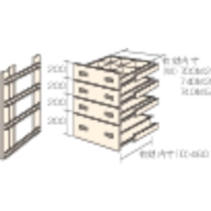 TRUSCO M2型棚用引出し 浅型3段+深型1段セット HM2-9004