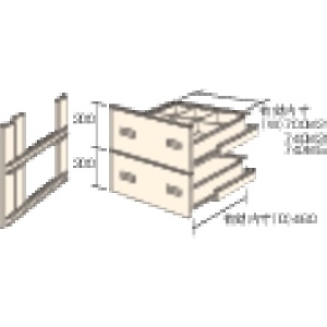 TRUSCO M3・M5型棚用引出し 深型2段セット HMM-6002