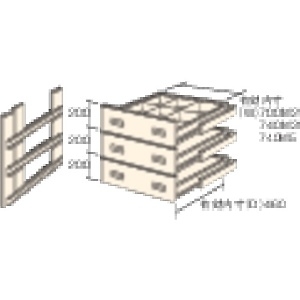 TRUSCO M3・M5型棚用引出し 浅型3段セット HMM-6003