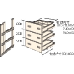 TRUSCO M3・M5型棚用引出し 深型3段セット HMM-9003
