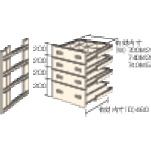 TRUSCO M3・M5型棚用引出し 浅型3段+深型1段セット HMM-9004