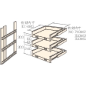 TRUSCO M2型棚用スライド棚 3段セット M2型棚用スライド棚 3段セット HTM2-9003