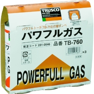 TRUSCO パワフルガス240g 3本パック TB-760