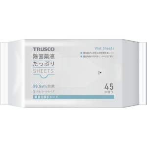 TRUSCO 除菌薬液たっぷりシート45枚 除菌薬液たっぷりシート45枚 TJYT-45 画像2