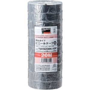 TRUSCO 脱鉛タイプ ビニールテープ 19X20m 黒 10巻入り TM1920BK-10P