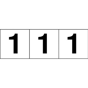 TRUSCO 数字ステッカー 100×100 「1」 透明地/黒文字 3枚入 TSN-100-1-TM