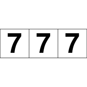 TRUSCO 数字ステッカー 100×100 「7」 透明地/黒文字 3枚入 TSN-100-7-TM