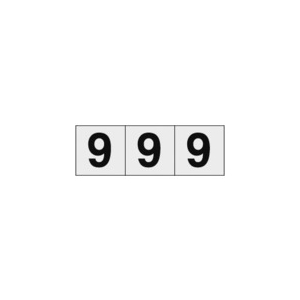 TRUSCO 数字ステッカー 30×30 「9」 透明地/黒文字 3枚入 TSN-30-9-TM