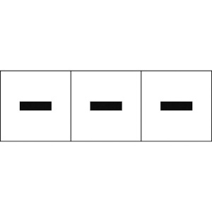 TRUSCO アルファベットステッカー 30×30 ハイフン 白地/黒文字 3枚入 TSN-30-BR