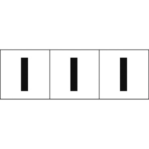 TRUSCO アルファベットステッカー 30×30 「I」 白地/黒文字 3枚入 TSN-30-I