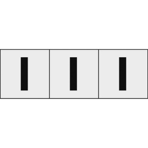 TRUSCO アルファベットステッカー 30×30 「I」 透明地/黒文字 3枚入 TSN-30-I-TM