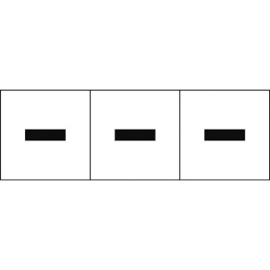 TRUSCO アルファベットステッカー 50×50 ハイフン 白地/黒文字 3枚入 TSN-50-BR