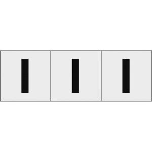 TRUSCO アルファベットステッカー 50×50 「I」 透明地/黒文字 3枚入 TSN-50-I-TM