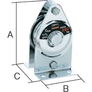 TRUSCO 固定滑車たて型一車 ベアリング入り TV50B