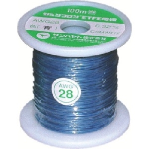 サンハヤト ジュンフロンETFE電線100M青色 AWG28-100M-BLUE