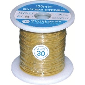 サンハヤト ジュンフロンETFE電線100M黄色 AWG30-100M-YELLOW