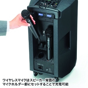 SANWA ワイヤレスマイク付き拡声器スピーカー ワイヤレスマイク付き拡声器スピーカー MM-SPAMP8 画像4