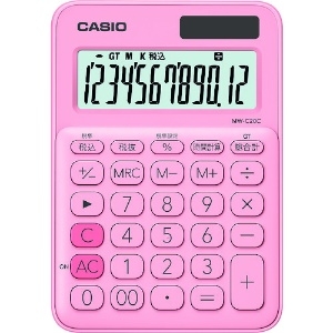 カシオ カラフル電卓(ミニジャストタイプ12桁) MW-C20C-PK--N