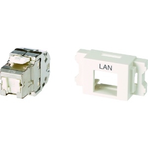 Cat6A RJ45モジュラージャック+JISプレート用アダプタセット VOL-6AOCBZL-WHL