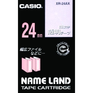 カシオ ネームランド用透明テープに白文字24mm XR-24AX