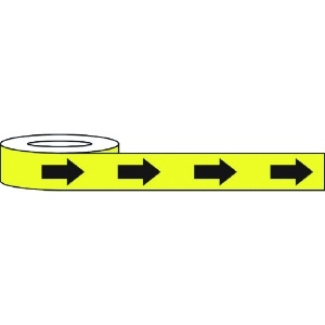 セーフラン 耐摩耗標識テープ 75mm×22m 矢印 黄黒 耐摩耗標識テープ 75mm×22m 矢印 黄黒 11991