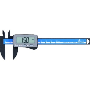 シンワ デジタルノギス カーボンファイバー大文字 100mm 19989