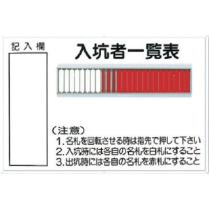 つくし 標識 「入坑者一覧表 25人用」 80-B