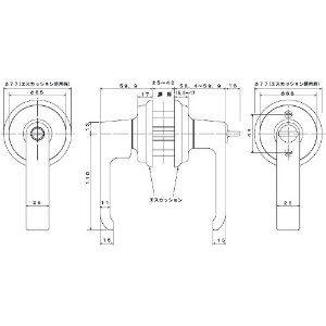 AGENT LF-100 取替用レバーハンドル 1スピンドル型 空錠用 LF-100 取替用レバーハンドル 1スピンドル型 空錠用 AGLF100KUO 画像2