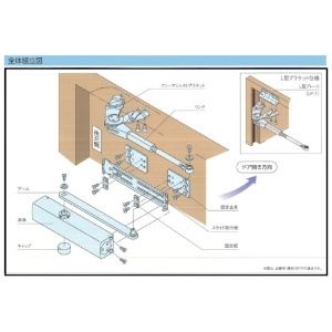 リョービ 取替用ドアクローザ パラレル型 取替用ドアクローザ パラレル型 S-202P-C1 画像4